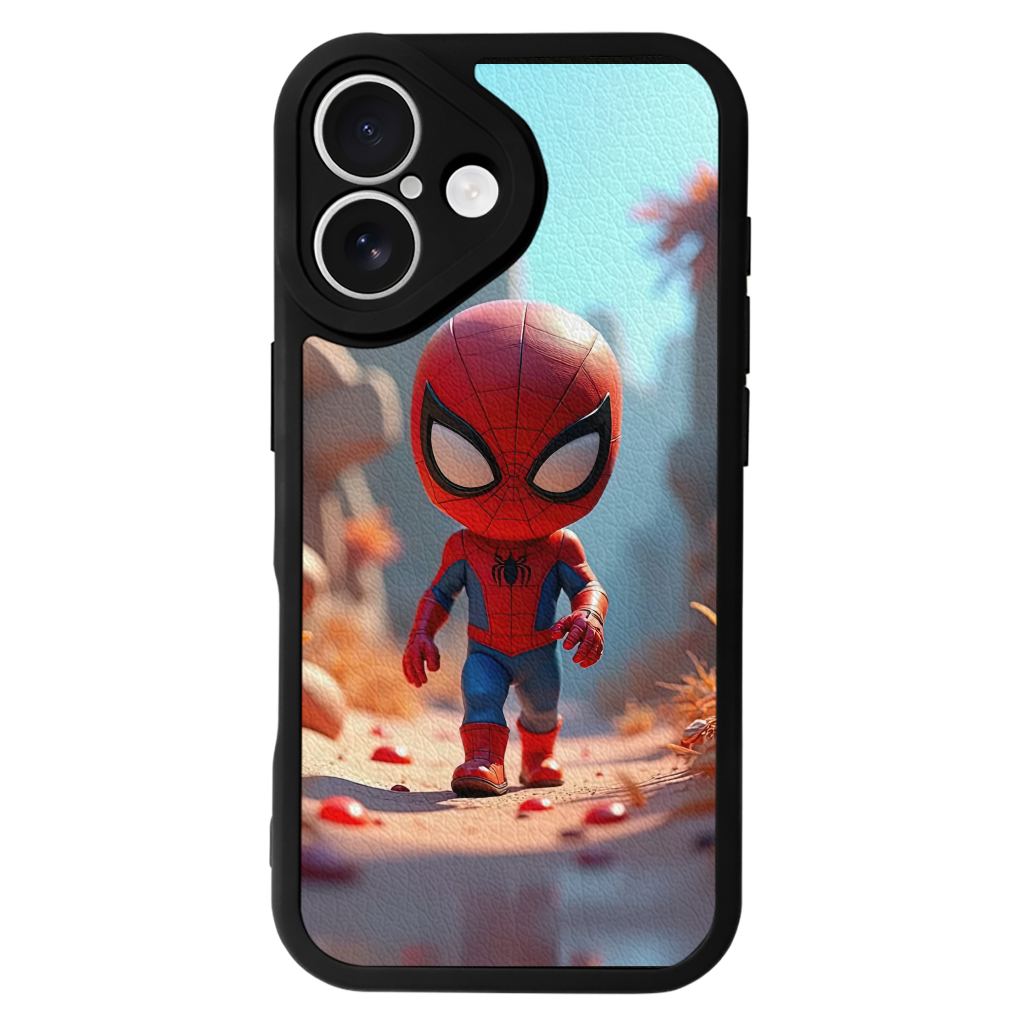Spider Man スパイダーマン 【iPhone 16シリーズ対応】シリコンスマホケース（レザー調） 材質：シリコン